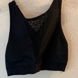 PINK Victoria's Secret Black Sports Bra with Lace Accent